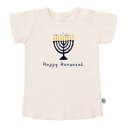 Organic Graphic Toddler Tee - Happy Hanukkah