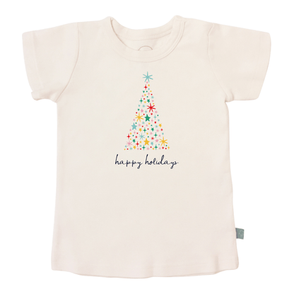 Organic Graphic Toddler Tee - Happy Holidays Tree