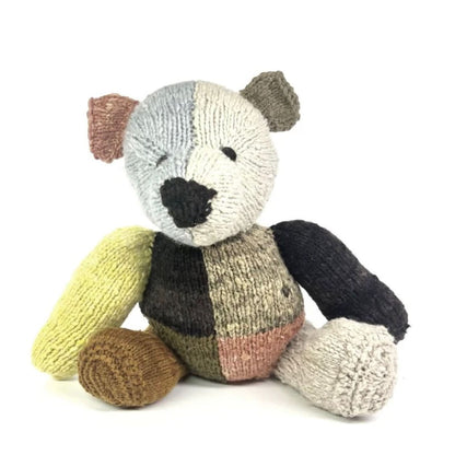 Wool Knit Buddy - Dee the Patchwork Bear