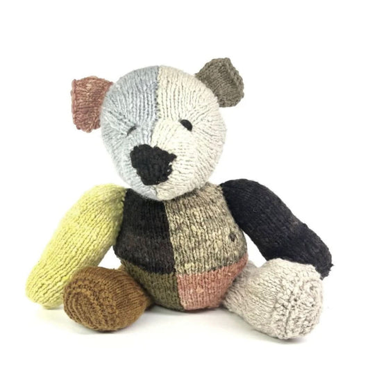 Wool Knit Buddy - Dee the Patchwork Bear