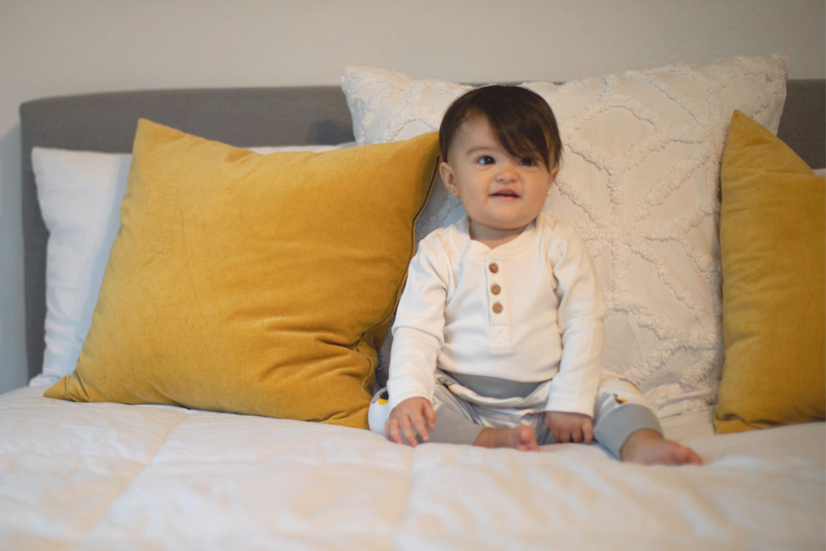 Organic Henley Long Sleeve Baby Bodysuit