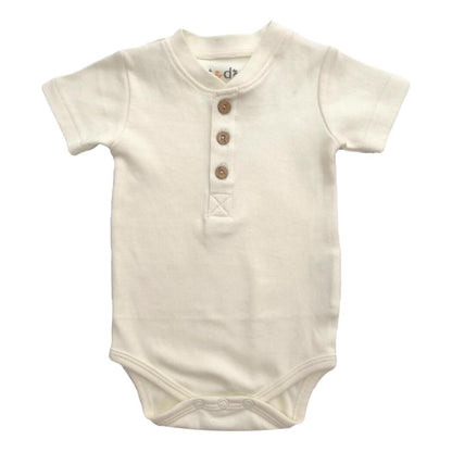 Organic Henley Short Sleeve Bodysuit