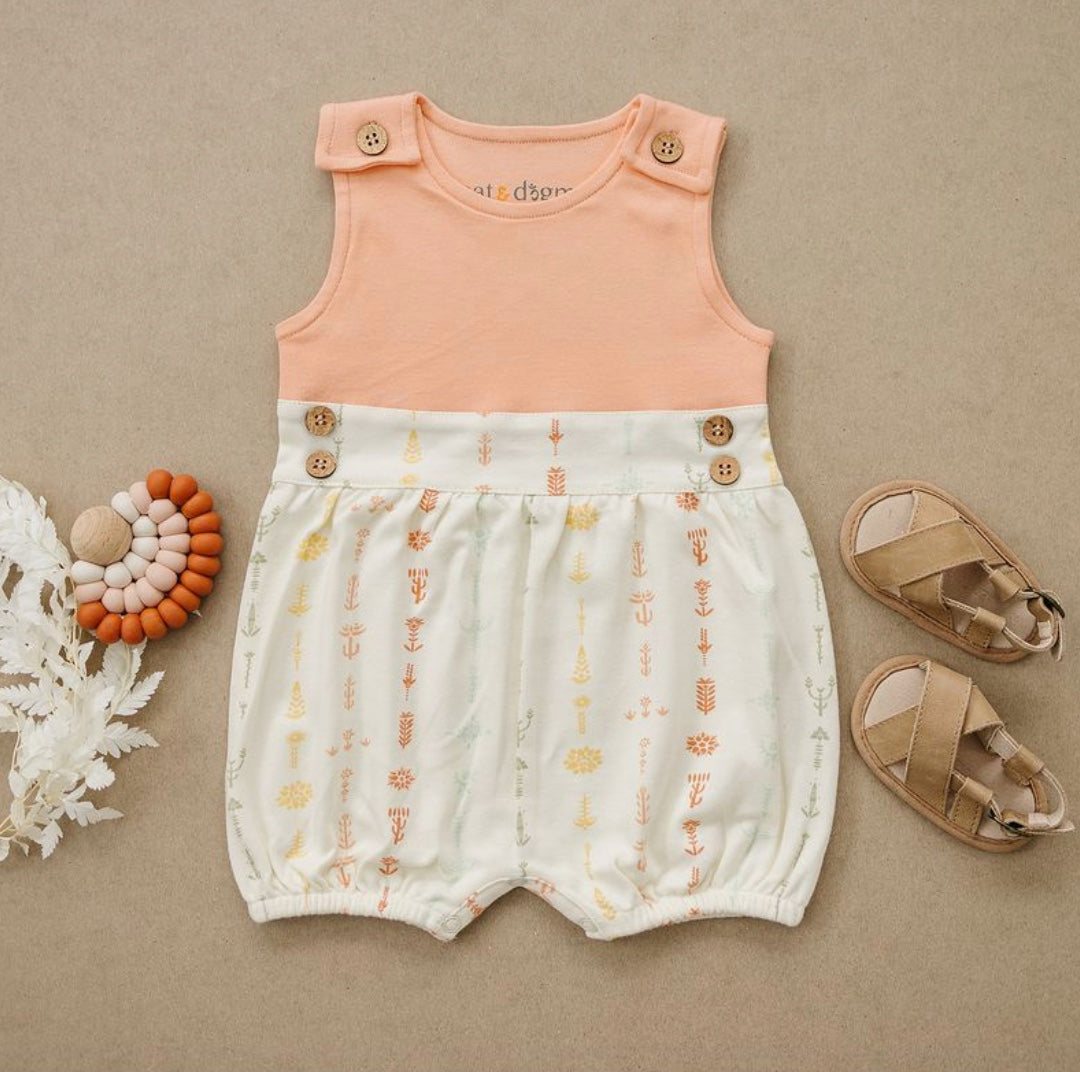 Organic Baby Bubble Romper - Boho Floral