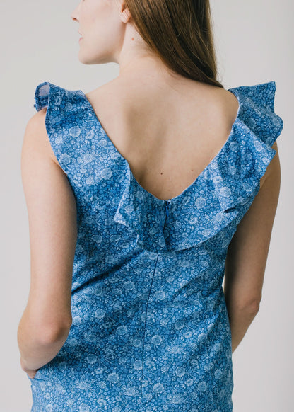 Women's V-Neck Ruffle Shift Dress