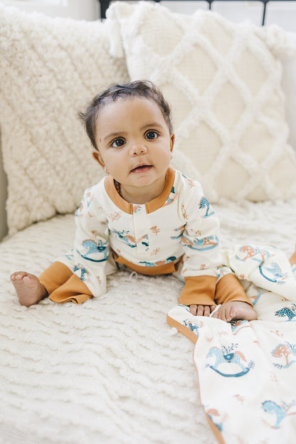 Organic Baby Romper - Rocking Horse