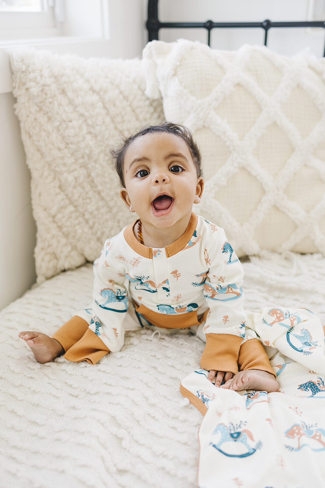 Organic Baby Romper - Rocking Horse