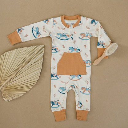 Organic Baby Romper - Rocking Horse