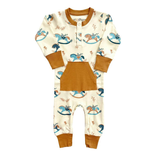 Organic Baby Romper - Rocking Horse