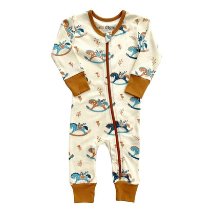 Organic Baby Romper - Rocking Horse