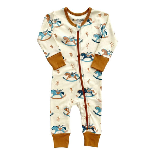 Organic Baby Romper - Rocking Horse