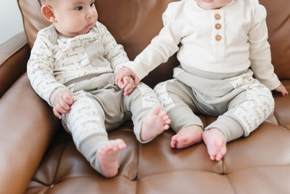 Organic Henley Long Sleeve Baby Bodysuit