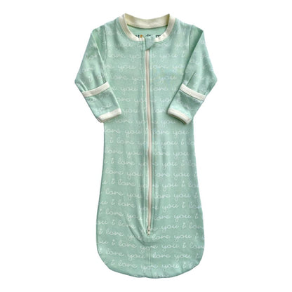 Organic Baby Sleepsack - I Love You (Desert Green)