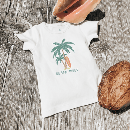 Organic Toddler Graphic Tee - Beach Vibes Palms