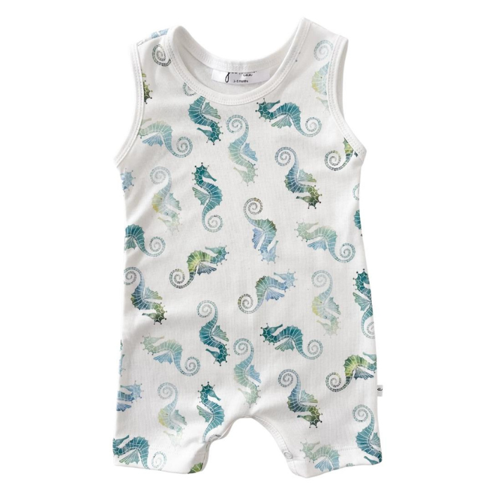 Baby Tank Romper - Seahorses