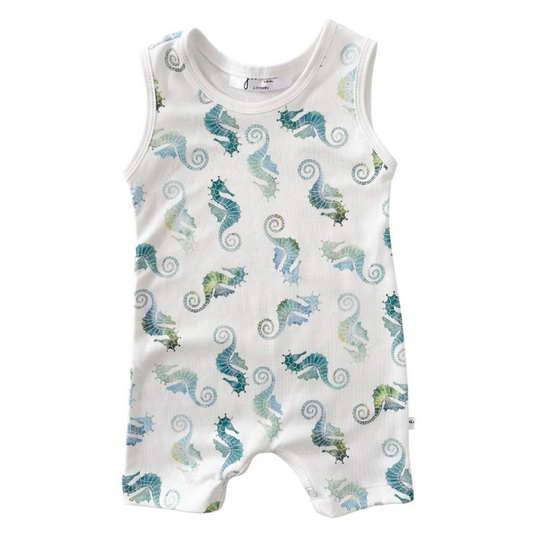 Baby Tank Romper - Seahorses