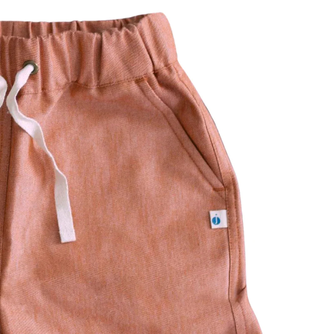 Organic Kids Jules Shorts - Orange Chambray