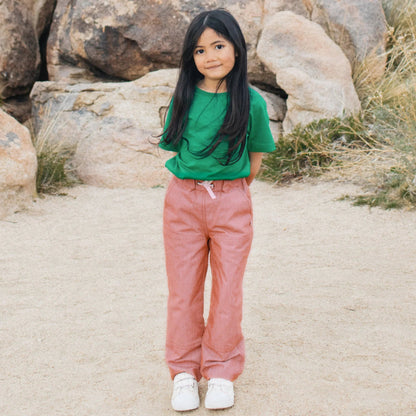 Organic Kids Jules Pants - Orange Chambray