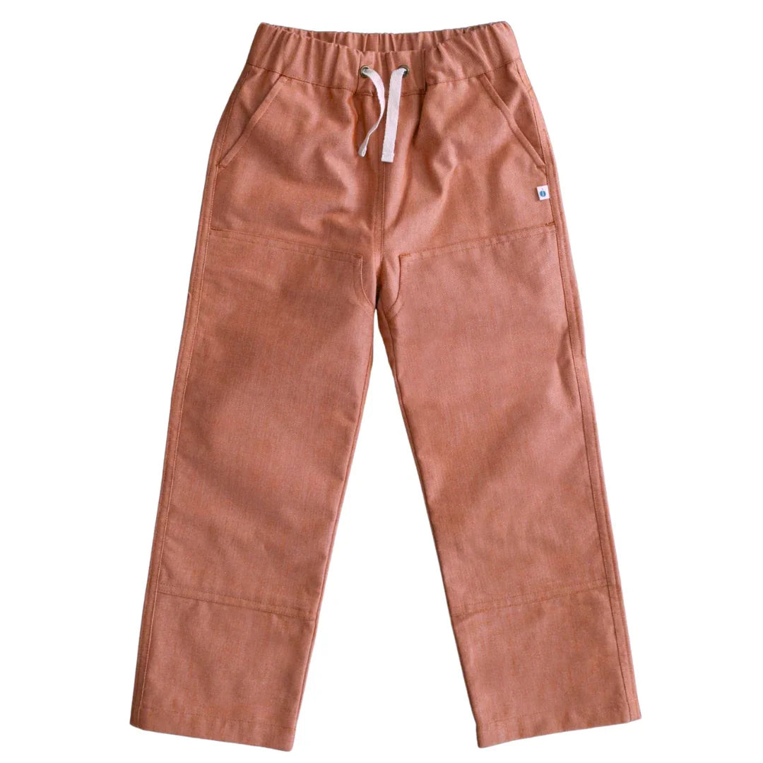 Organic Kids Jules Pants - Orange Chambray