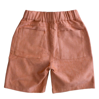 Organic Kids Jules Shorts - Orange Chambray