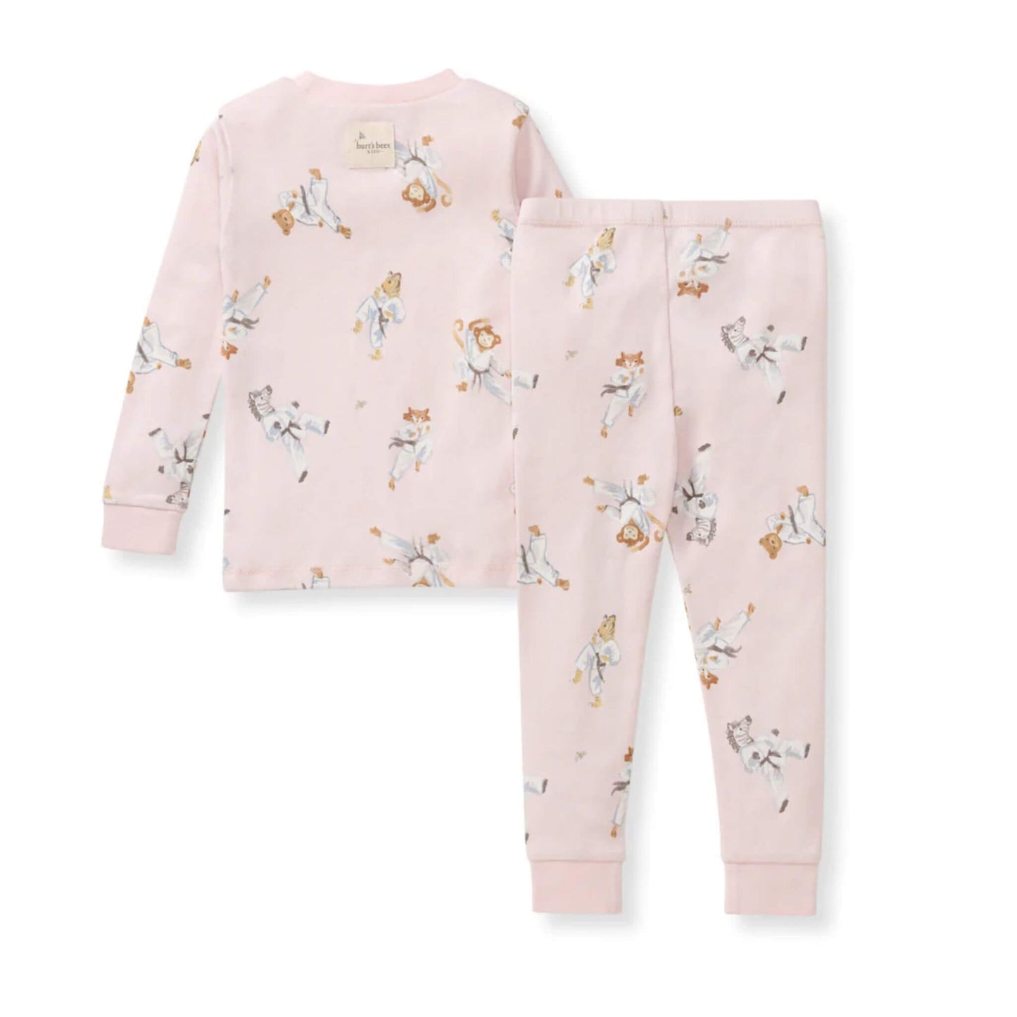 Karate Creatures Organic Toddler & Kid Pajamas - Chalky Pink