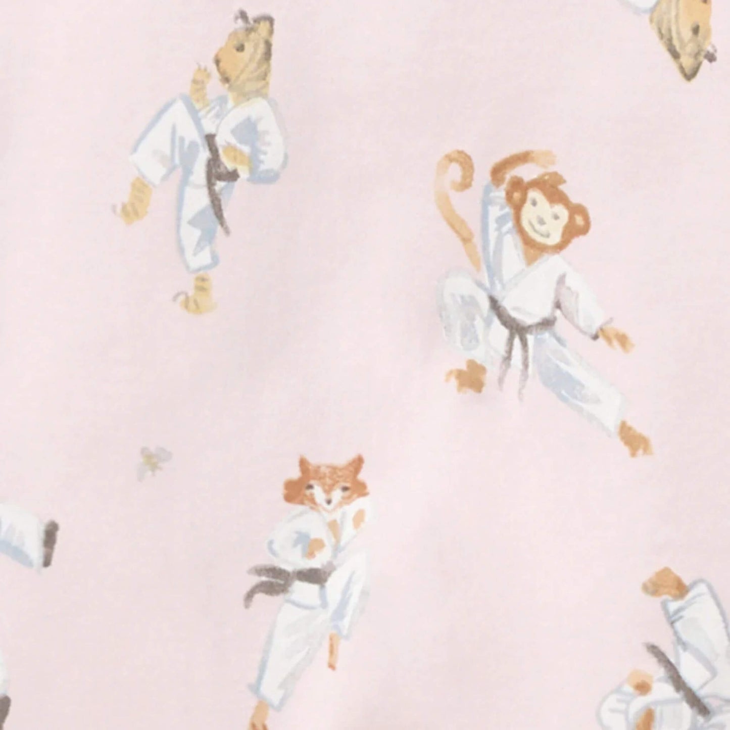 Karate Creatures Organic Toddler & Kid Pajamas - Chalky Pink