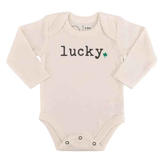 Organic Baby Long Sleeve Graphic Bodysuit - Lucky