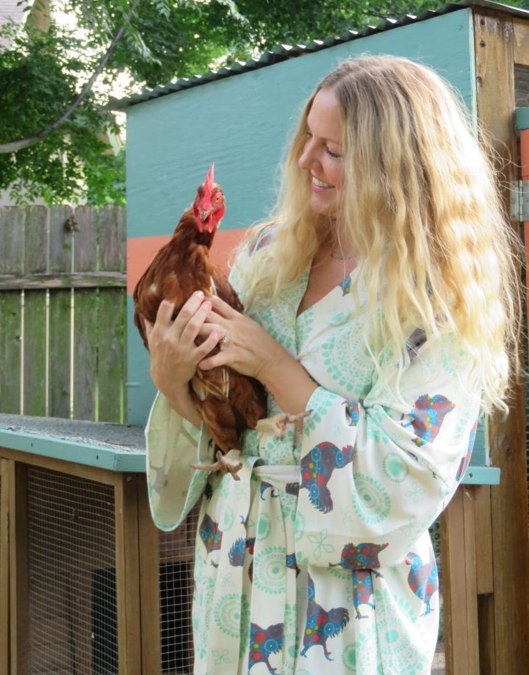 Women's Organic Robe - Boho Rooster