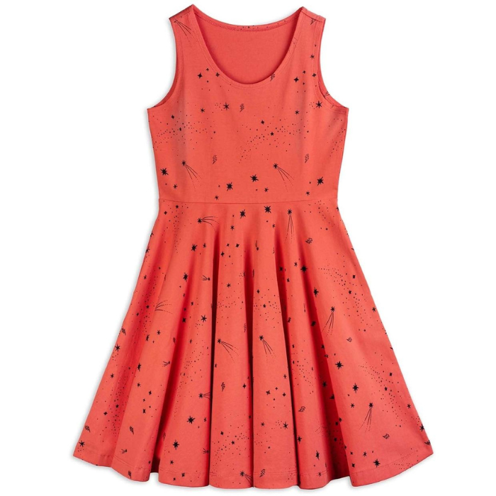 Organic Toddler Dress - Coral Shooting Star