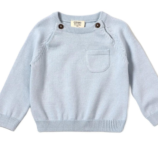 Organic Knit Baby Sweater - Milan Raglan Pullover