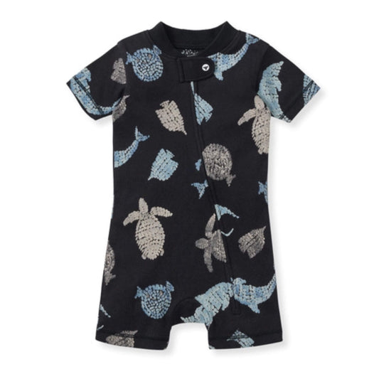 Mosaic Sea Animals Organic Baby Sleeper Romper