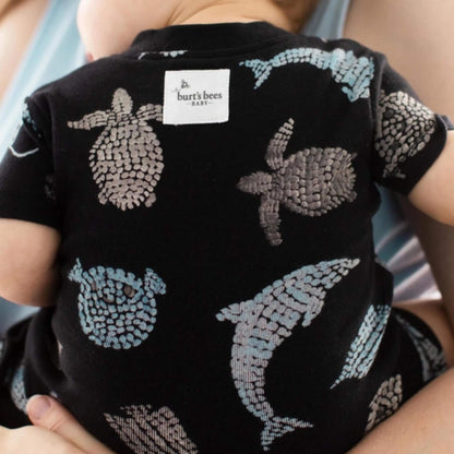 Mosaic Sea Animals Organic Baby Sleeper Romper