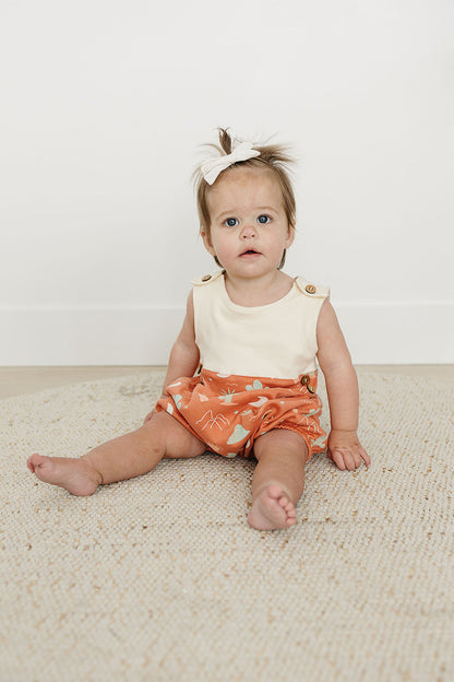 Organic Baby Bubble Romper - Desert