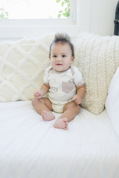 Organic Short Sleeve Baby Bodysuit - Quail Nest