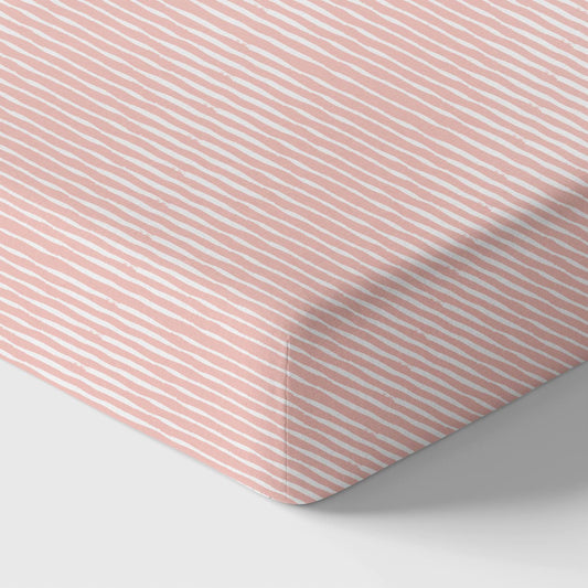 Organic Crib Sheet - Pink Stripes