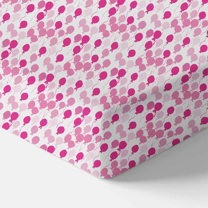 Organic Crib Sheet - Pink Balloons