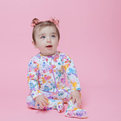 Organic Footed Baby Sleeper - Butterflies