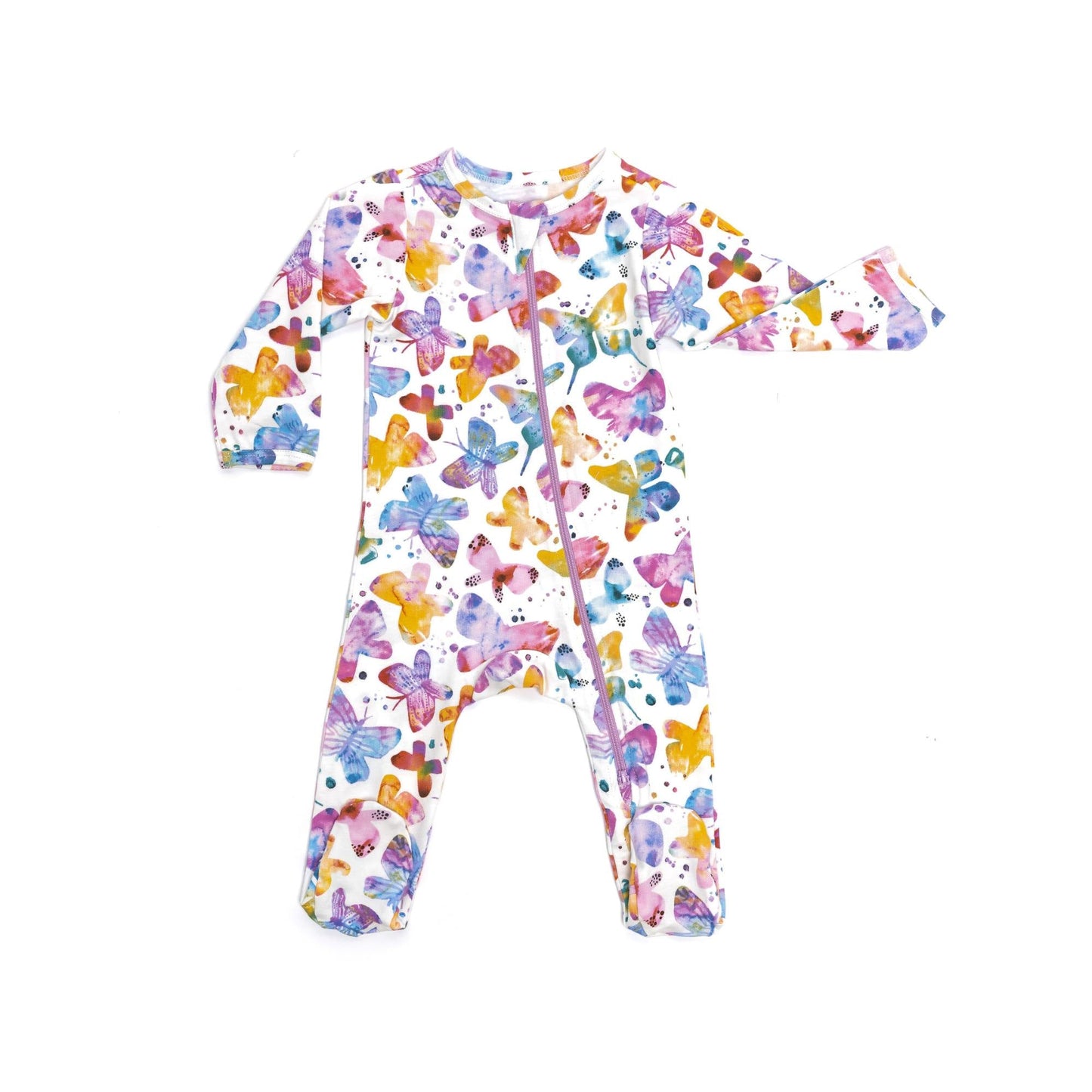 Organic Footed Baby Sleeper - Butterflies
