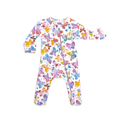 Organic Footed Baby Sleeper - Butterflies