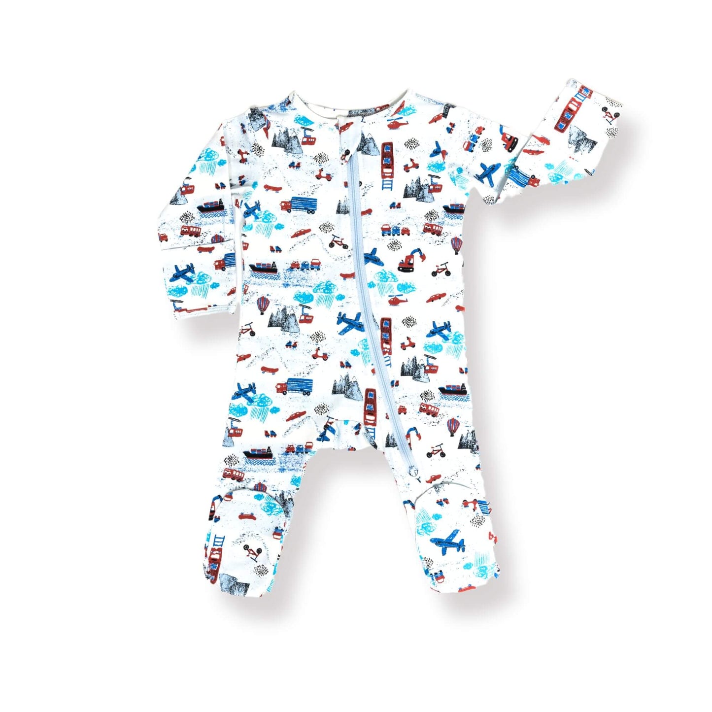 Organic Footed Baby Sleeper - Transportation