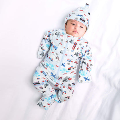 Organic Footed Baby Sleeper - Transportation