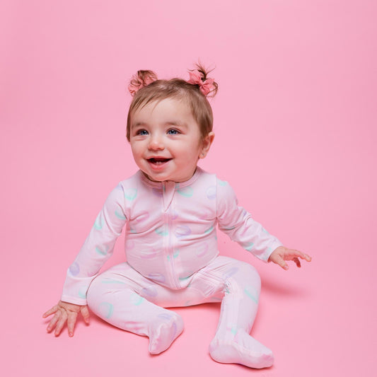 Organic Footed Baby Sleeper - Macarons