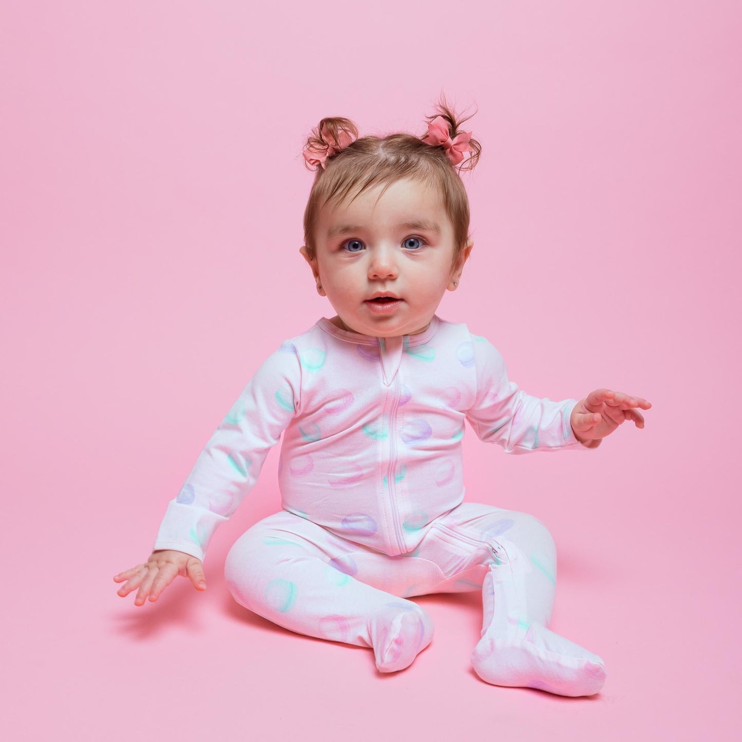Organic Footed Baby Sleeper - Macarons