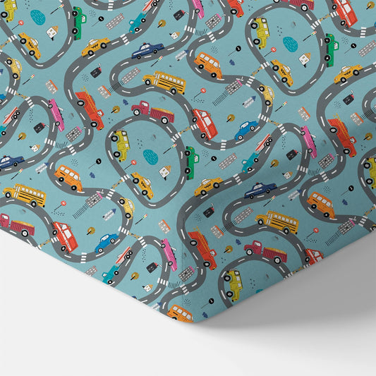Organic Crib Sheet - Cars