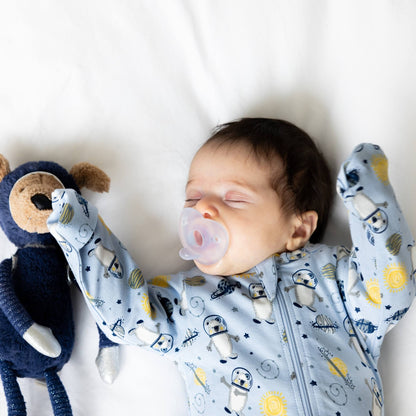 Organic Footed Baby Sleeper - Space Bears