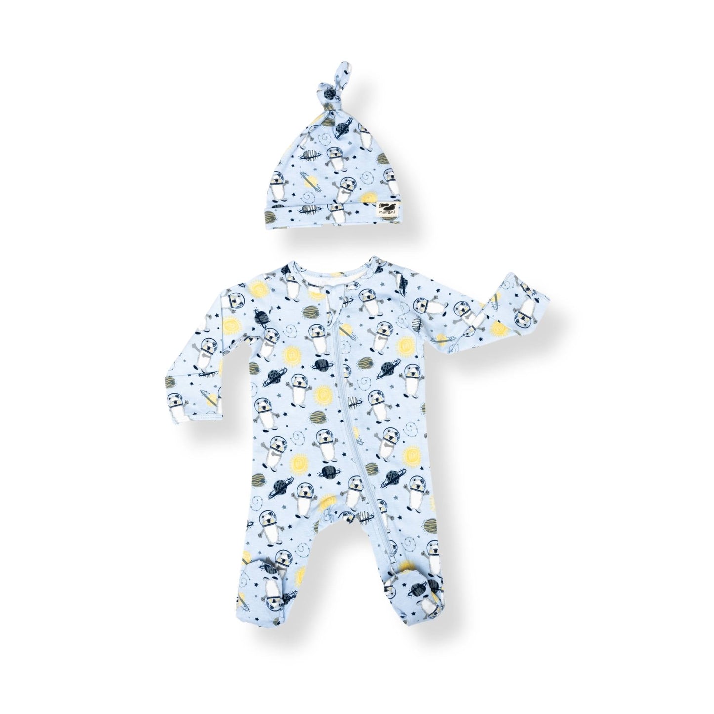 Organic Footed Baby Sleeper - Space Bears