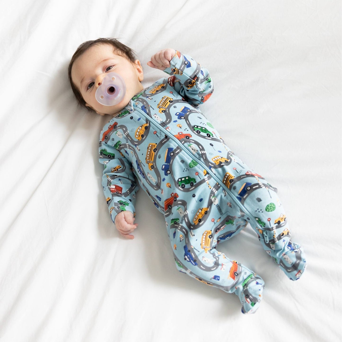 Organic Footed Baby Sleeper - Cars