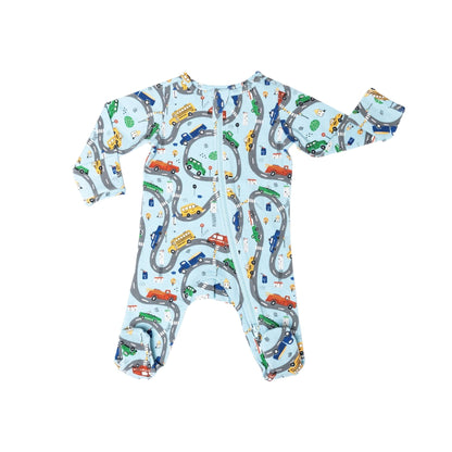 Organic Footed Baby Sleeper - Cars