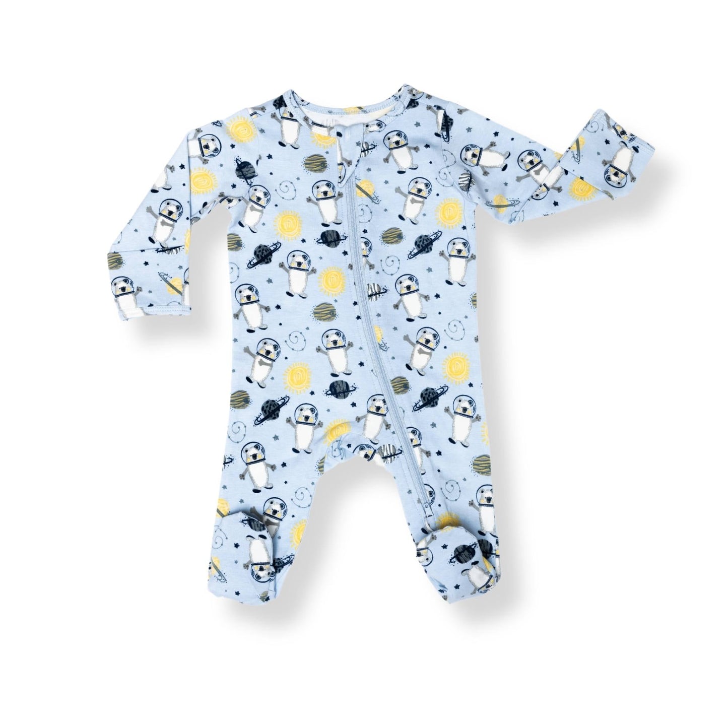 Organic Footed Baby Sleeper - Space Bears