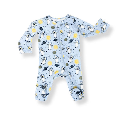 Organic Footed Baby Sleeper - Space Bears
