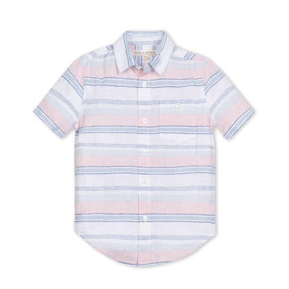 Baby Boy Linen Short Sleeve Button Down Shirt